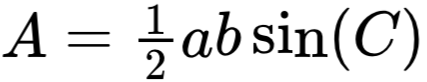 <p>(<span>where C is the angle included between sides a and b)</span></p>