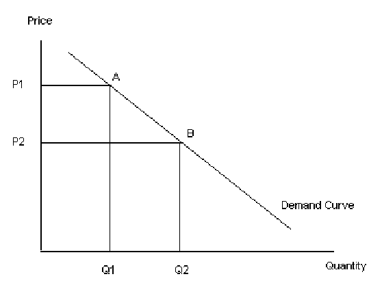 <p>A change in that own goods price causes movement ALONG the demand curve</p>