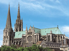 Located just outside Ile-de-France, Chartres' cathedral is known for its architectural style and it's remarkable stained-glass windows.