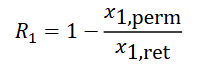 <p>R = 0 → component permeates freely through the membrane</p><p>R = 1 → component is completely retained by the membrane</p><p>R is different for different components. </p><p>Says something about concentration</p><p></p>