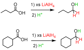 <p><strong>STARTING MATERIAL: </strong>carboxylic acid </p><p><strong>REAGENTS: </strong>LiAlH2</p>