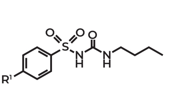 <p>Example: <strong>Tolbutamide</strong></p><p>Use: <strong>Oral hypoglycemic agent</strong></p>