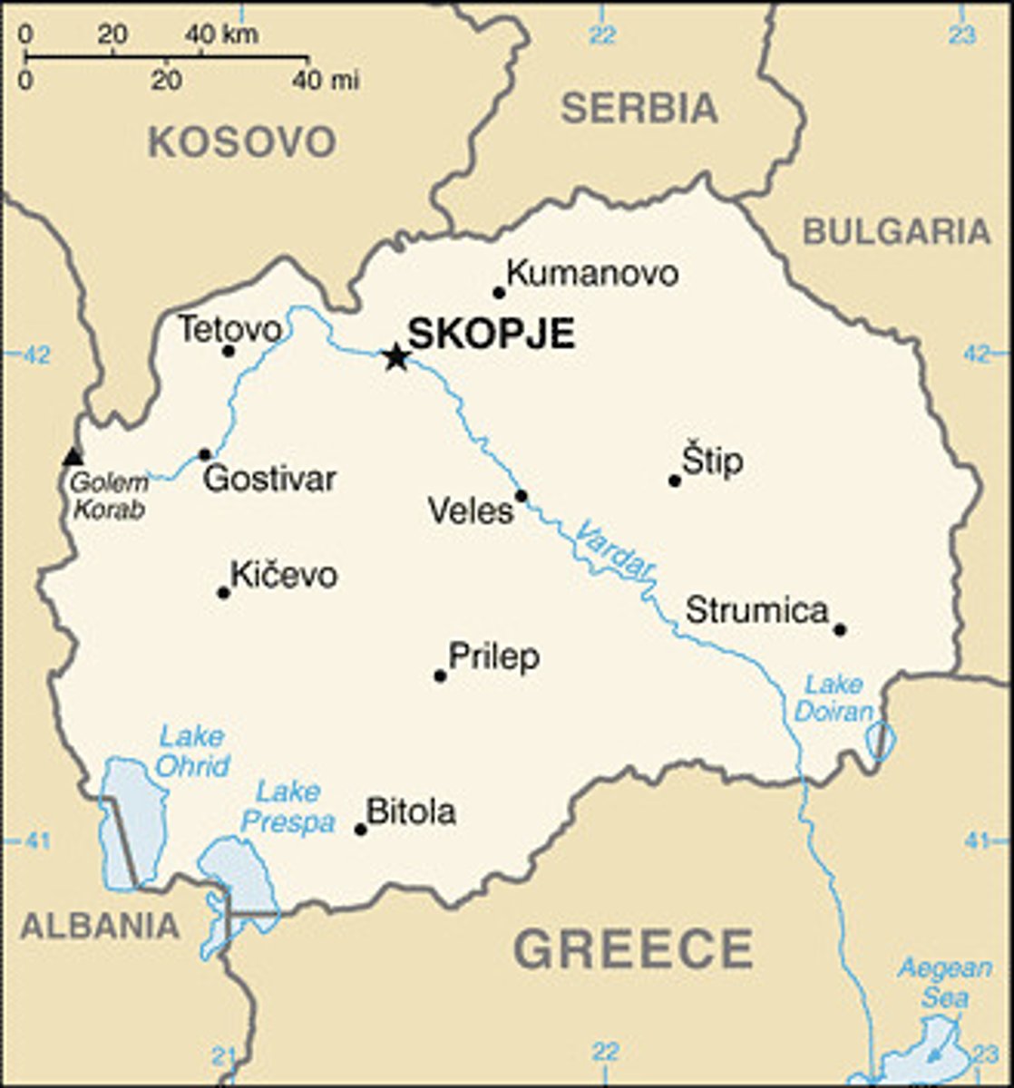 <p>A country in Europe just above Greece</p>