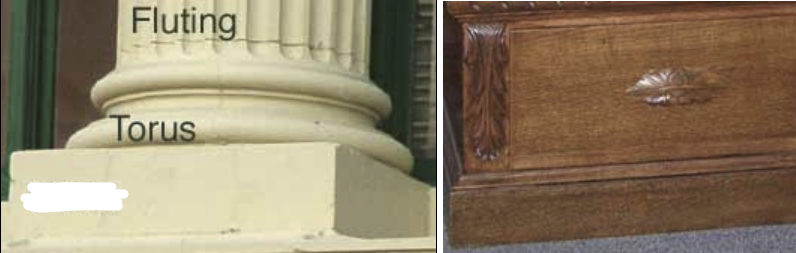 <p>Rectangular or square supporting element or lower block, as for columns, pilasters, or door framing; also solid monumental bases, often ornamented, used to support statues or memorials. For the bases of external walls or the platform-like base courses of buildings, use "plinth courses”.</p>