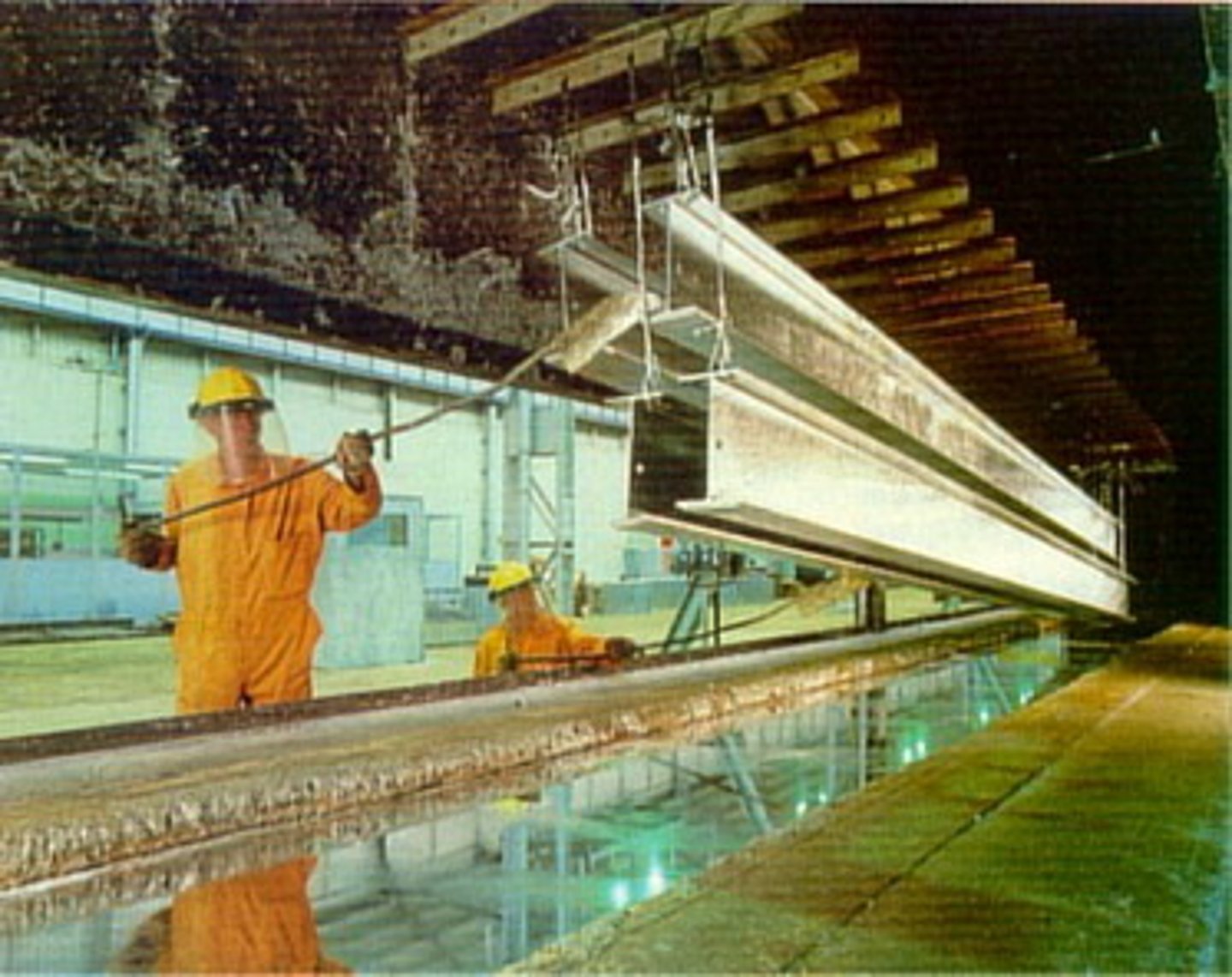 <p>The protect of iron or steel by coating it with a layer of zinc</p><p>-Zinc will react first extending the time before steel/iron begins to rust</p>