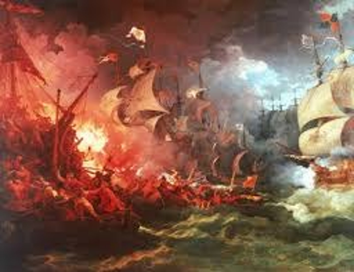 <p>"Invincible" group of ships sent by King Philip II of Spain to invade England in 1588; Armada was defeated by smaller, more maneuverable English "sea dogs" in the Channel; marked the beginning of English naval dominance and fall of Spanish dominance.</p>