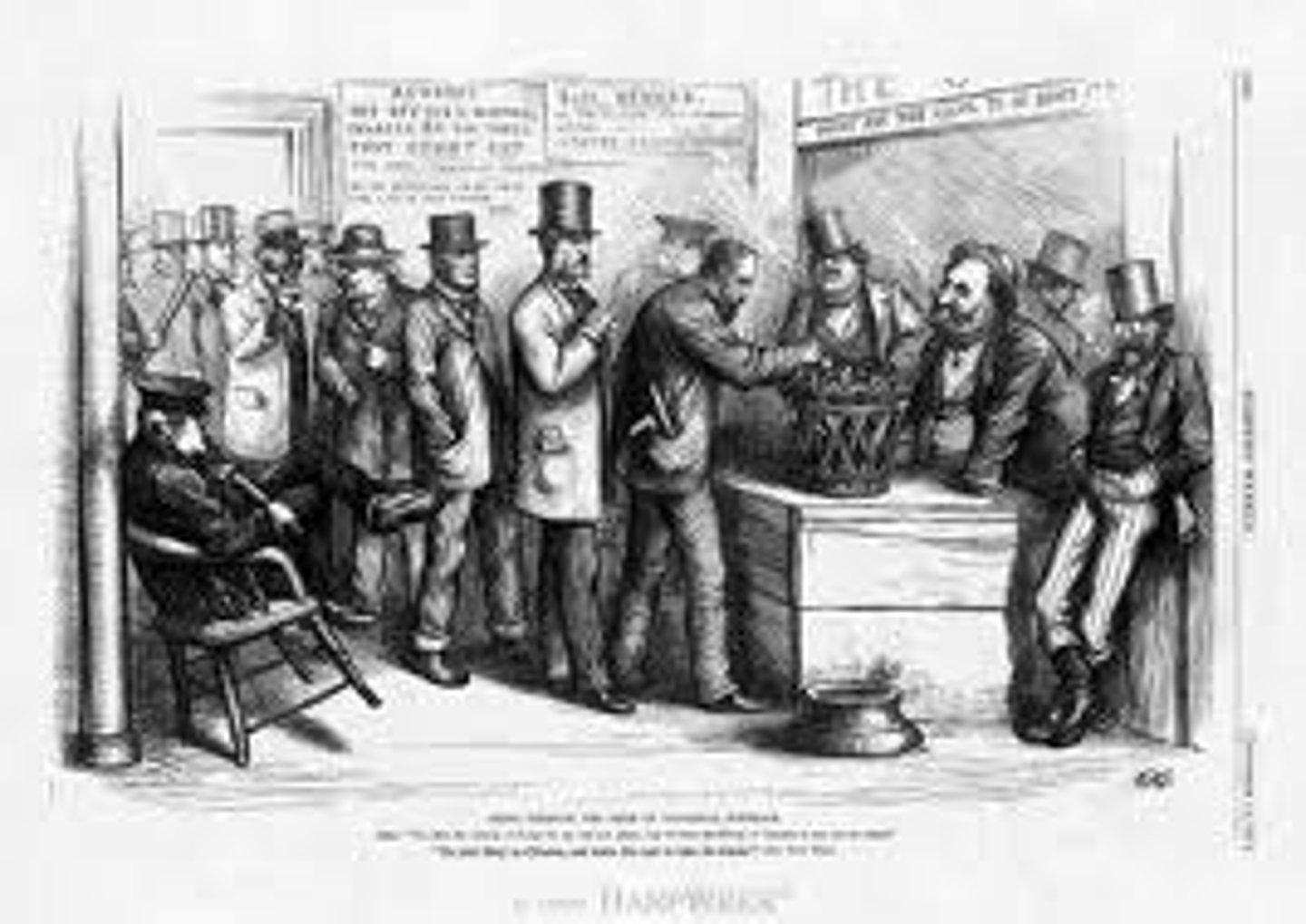 <p>In the 1810s, new Western states adopted state constitutions that allowed all white males to vote and hold office. Most Eastern states soon followed suit. Voting for president rose from about 350,000 in 1824 to 2.4 million in 1840.</p>