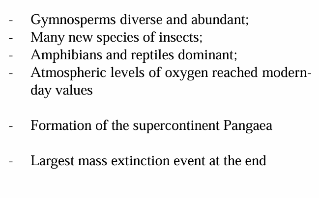<p>End period of the paleozoic era.</p><p>With the largest mass extinction event</p>
