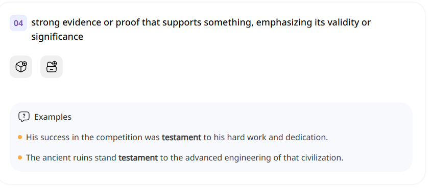 <p>testimonio, prueba de</p>