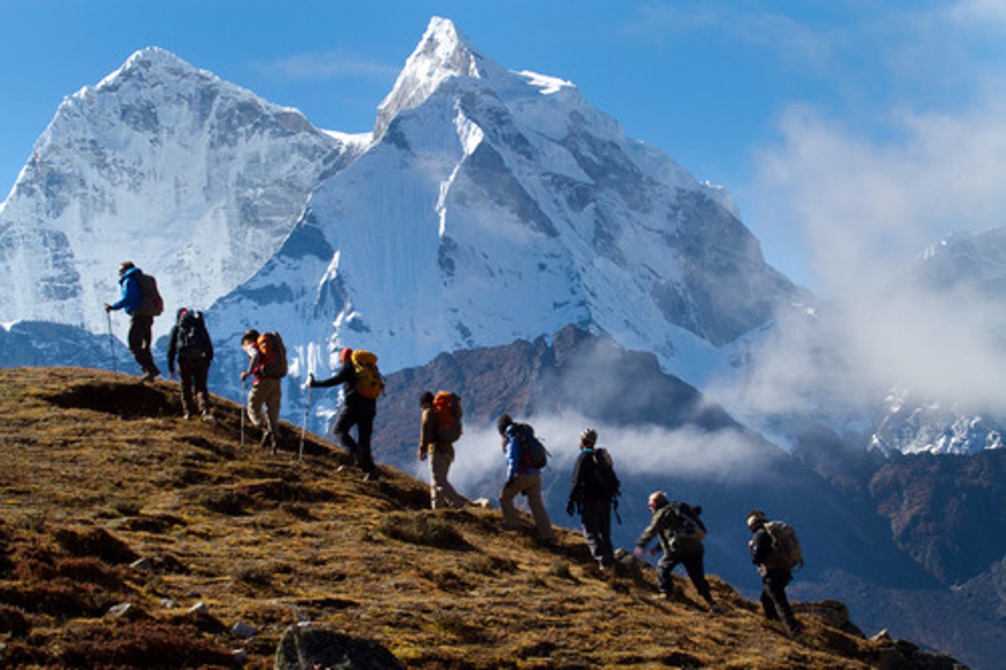 <p>To go on a long, difficult walk, especially in the mountains or countryside, often as an outdoor adventure.</p><p>ex: We decided to go trekking in the mountains during our holiday.</p>