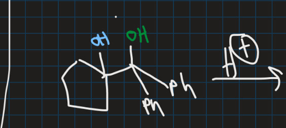 <p>Show asymmetric pinacol rearrangement </p>