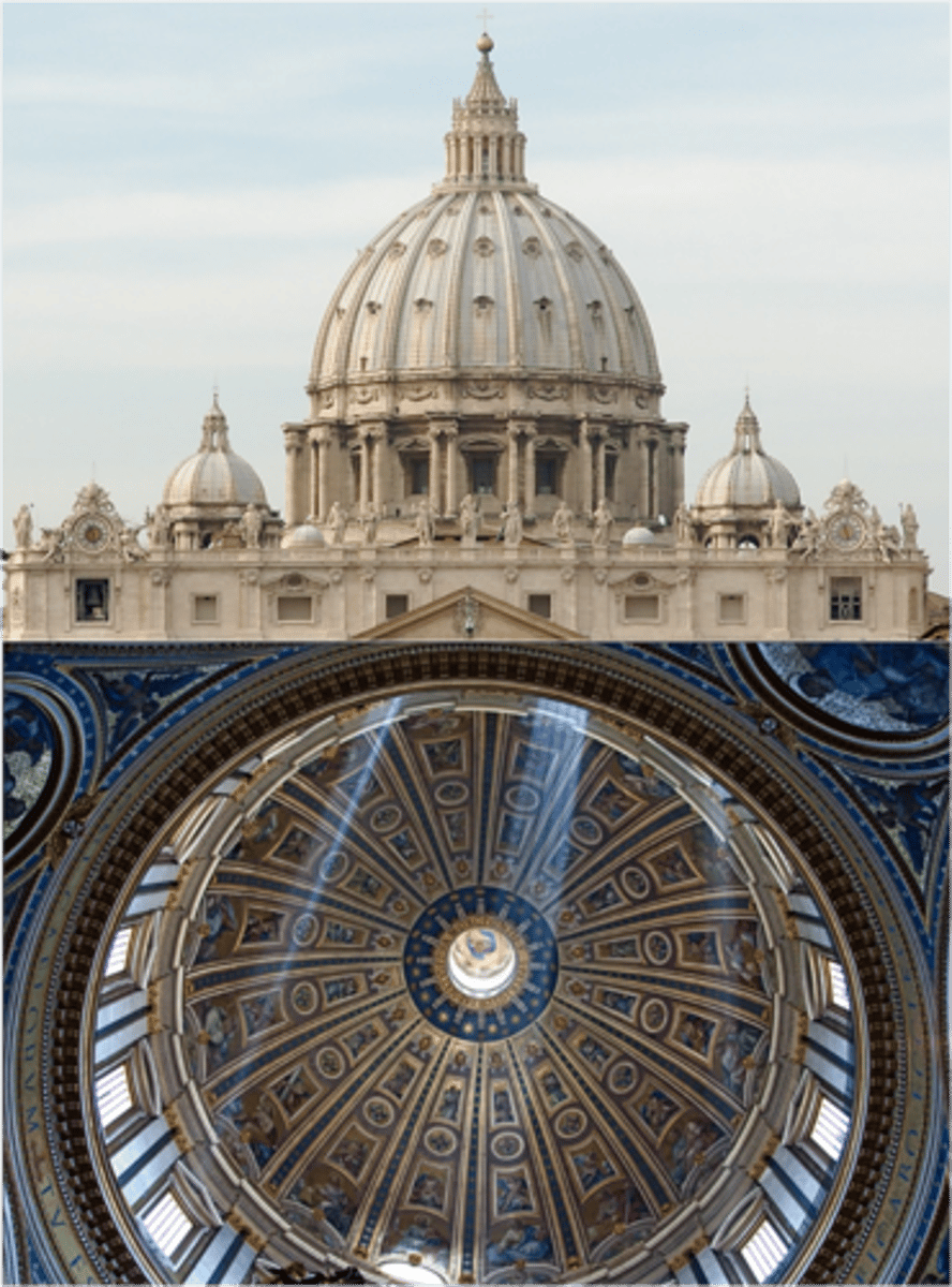 <p>Mikelandželo: Sv. Pētera katedrāles kupols</p>