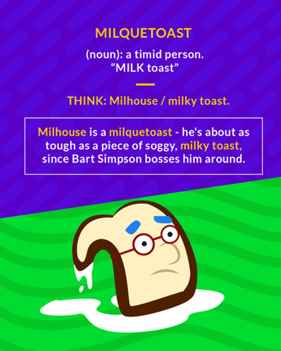 <p>a person who is timid or submissive</p><p>(noun) a timid person</p>