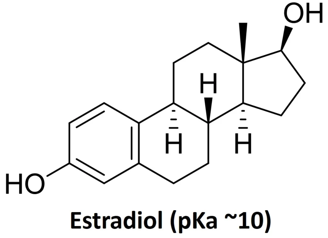 <p>On estradiol, which hydroxy group is ionizable?</p>