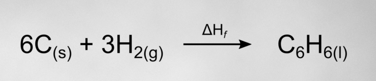 <p>how would you solve for the enthalpy of formation if you were only given the enthalpy of combustion for C, H<sub>2</sub>&nbsp;and C<sub>6</sub>H<sub>6</sub>?</p>
