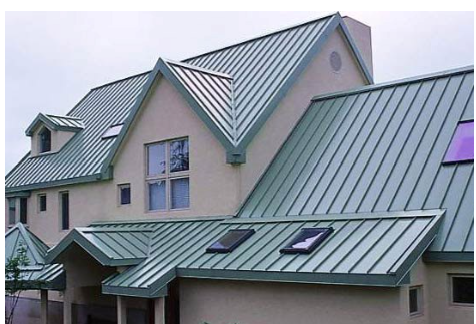 Which deformation process was used to create the metal roof shown in the picture (the material is painted galvanized steel)?