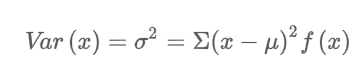 <p>Summarizes variability in the values of a random variable</p><p>RECALL: Standard deviation is square root of???</p>