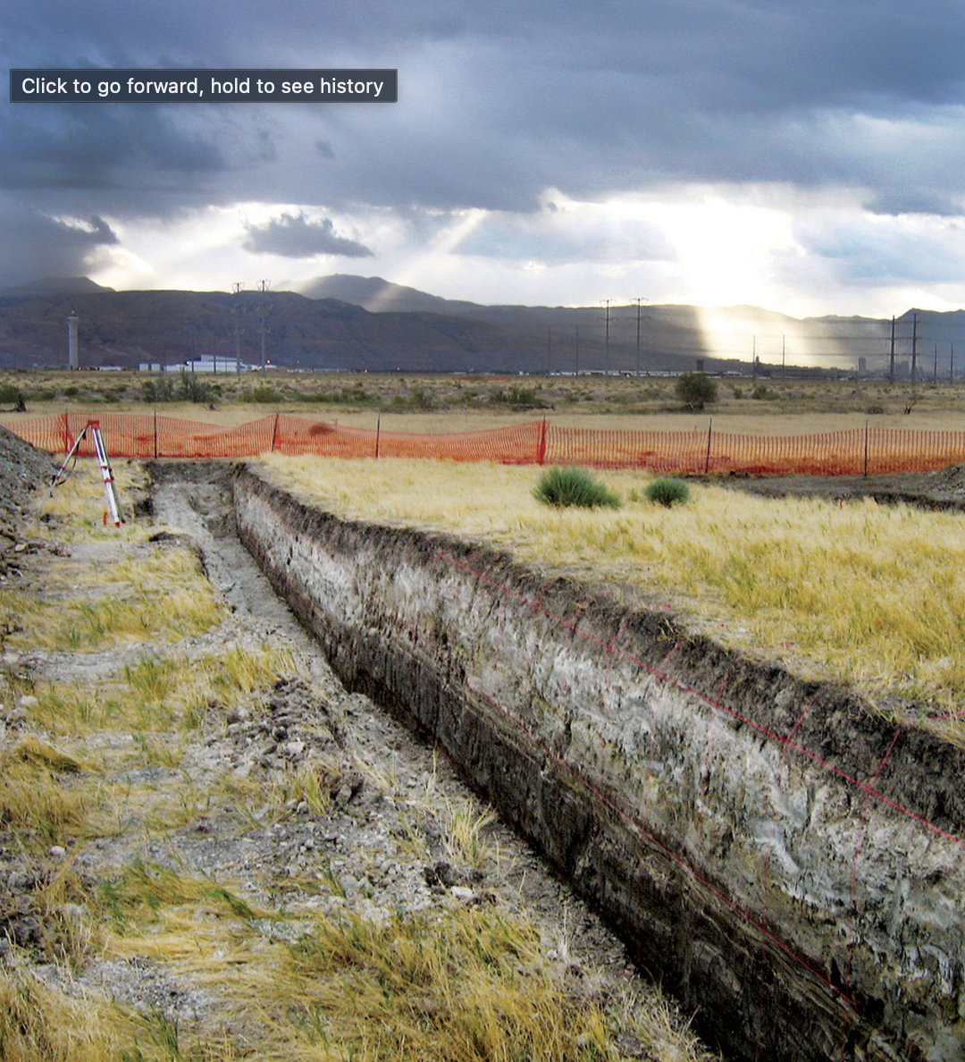 <p>A large expanse of rock where a fault has occurred </p>