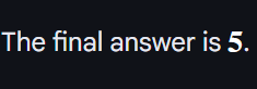 <p>5 or 5/1</p>