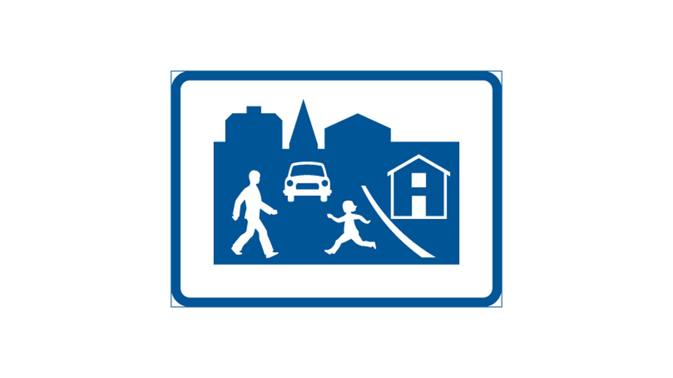 <p>Vad innebär detta vägmärke?</p>