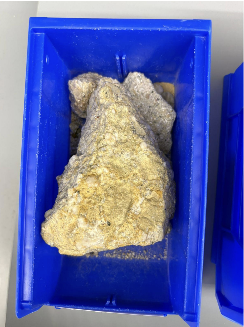 <p>Composition: Clastic</p><p>Grain Size: Gravel</p><p>Grain Roundness: Rounded</p><p>Grain Arrangement (Sorting): Poorly Sorted</p>