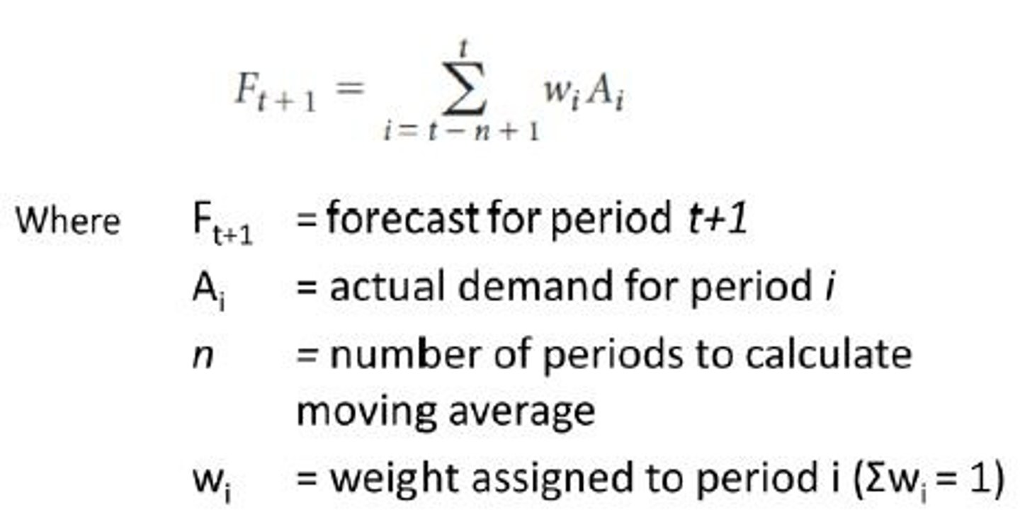 <p>-based on an n-period weighted moving average</p>