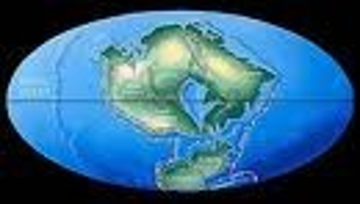 <p>The name of the single landmass that broke apart 200 million years ago and gave rise to today's continents</p>