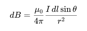 <p>where <span>θ\thetaθ</span> is the angle between <span>dl⃗ </span>and <span>r^</span></p>