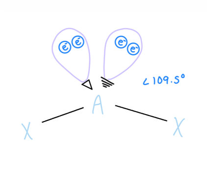 <p>AX2E2, sp3 hybridized</p>