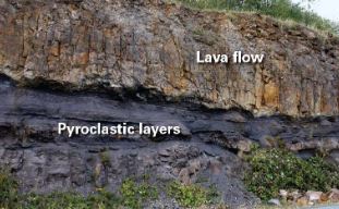 <p>Forms when lava that freezes above ground comes into contact with air/water after it erupts. </p>