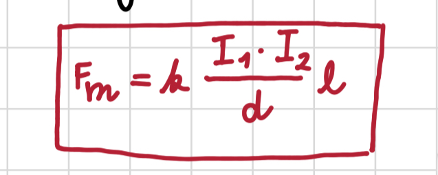 <p>Fm=k.I1.I2/d.L</p>