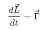 <p>The rate of change of angular momentum of a point particle is equal to the torque acting on the particle</p>