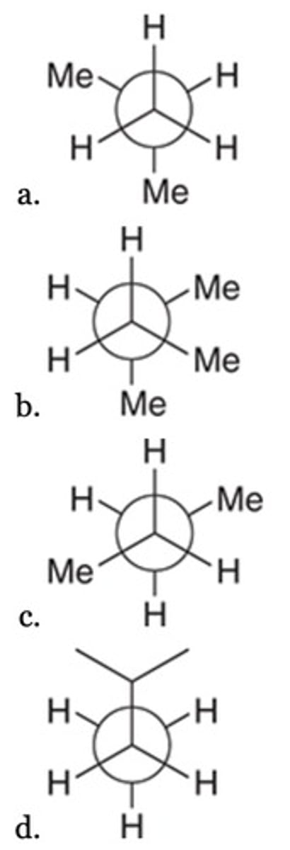 <p>Which of the following conformers has one or more gauche interactions?</p>