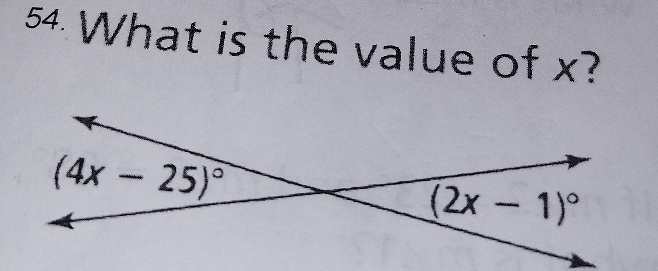 <p>What is the value of x?</p>
