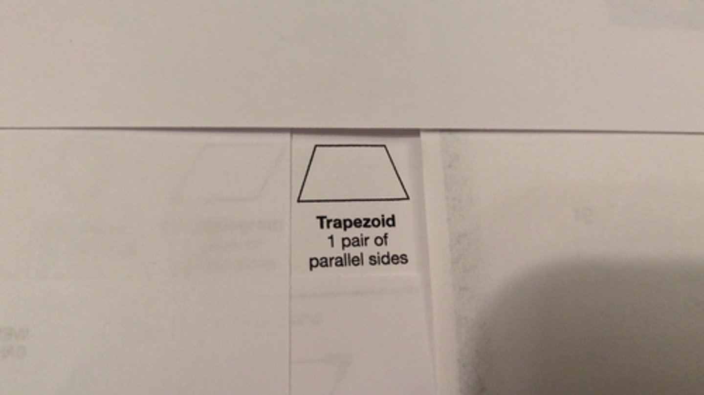 <p>A quadrilateral with at least one pair of parallel sides.</p>