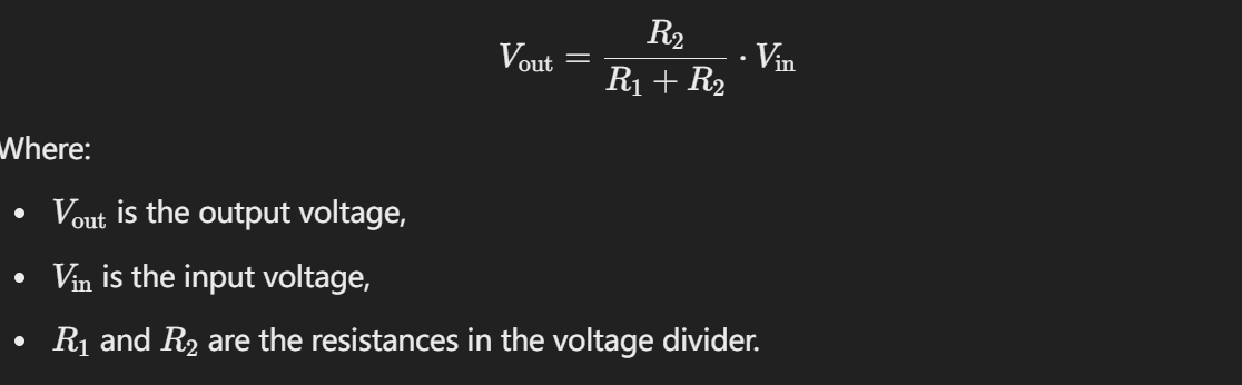 <ul><li><p><strong>Definition</strong>: A circuit that reduces an input voltage to a desired output voltage.</p></li><li><p><strong>Components</strong>: Typically uses two resistors in series.</p></li><li><p><strong>Function</strong>: Divides the voltage in proportion to the resistances.</p></li><li><p><strong>Not a transducer</strong>: It doesn't convert energy; just modifies voltage.</p></li></ul><p></p>