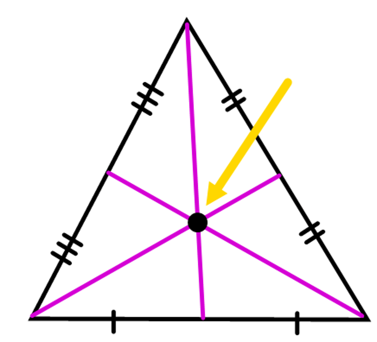 <p>The point of concurrency of the medians of a triangle.</p>