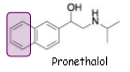 <p>DCI with replaced 3,4-dichloro substituents for a carbon bridge, blocks β-receptors and only a marginal partial agonist, 1st clinically availible, treated high blood pressure, angina and certain cardiac arrhythmias, withdrawn due to toxicology concerns (thymic tumours in rats), only used in life threating situations</p>