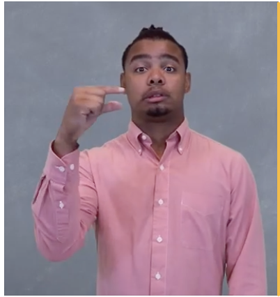 <p>Wiggle this handshape using your wrist so that your fingers move slightly forward and backward; then sign “CARD”</p>