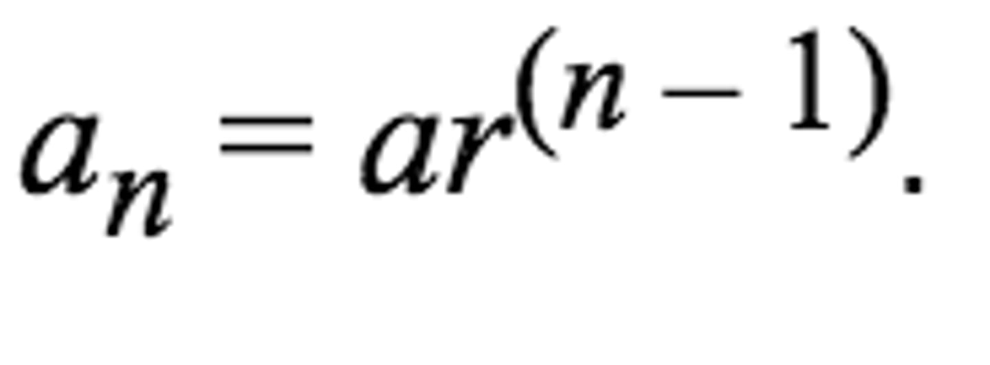<p>an=a1(r)^n-1</p>