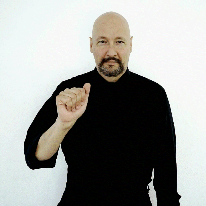 <p>Fingerspell “APT”</p>