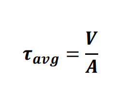 <p>intensity of force acting tangent to A.</p><p>Can have single and double shear; number of seperate areas being sheared.</p>