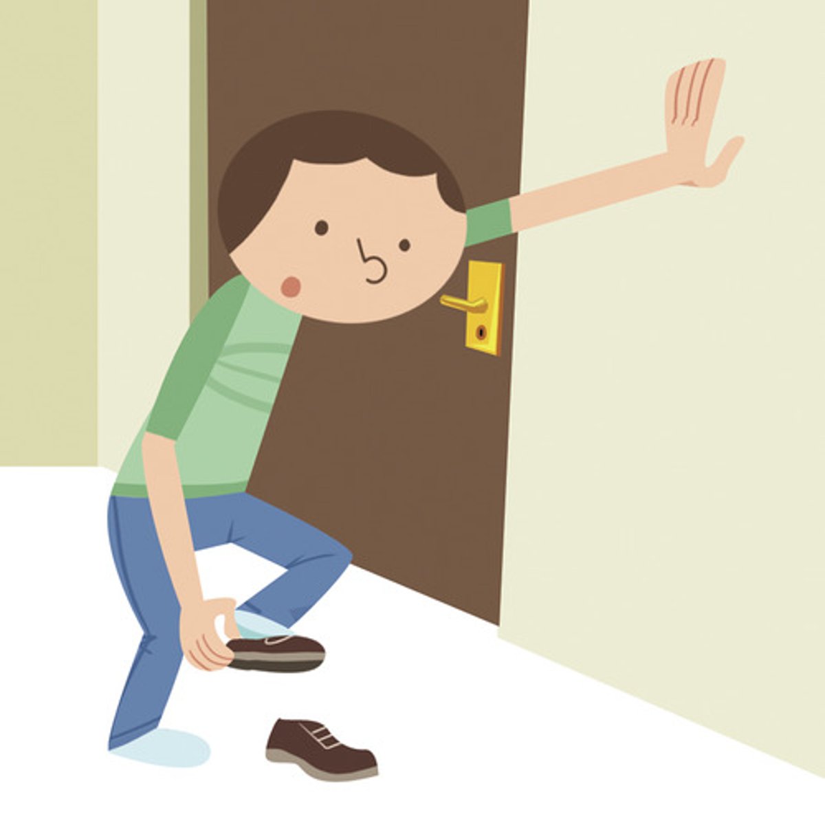 <p>to take off one's shoes</p>