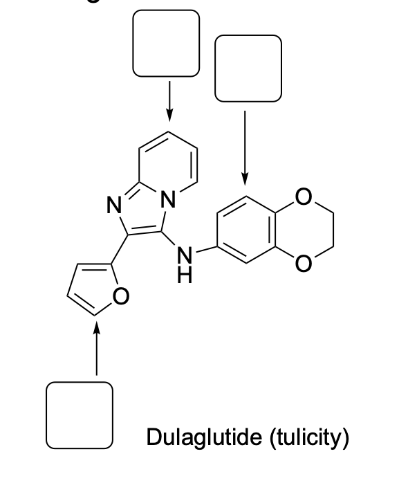 <p> denote the expected splitting pattern with abbreviated label in a 1H NMR spectra for each indicated position in the following structures.</p>