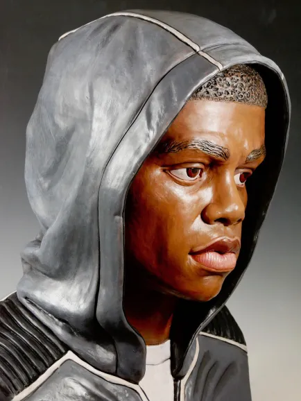 
clay
realistic representations of everyday people, made out of clay.