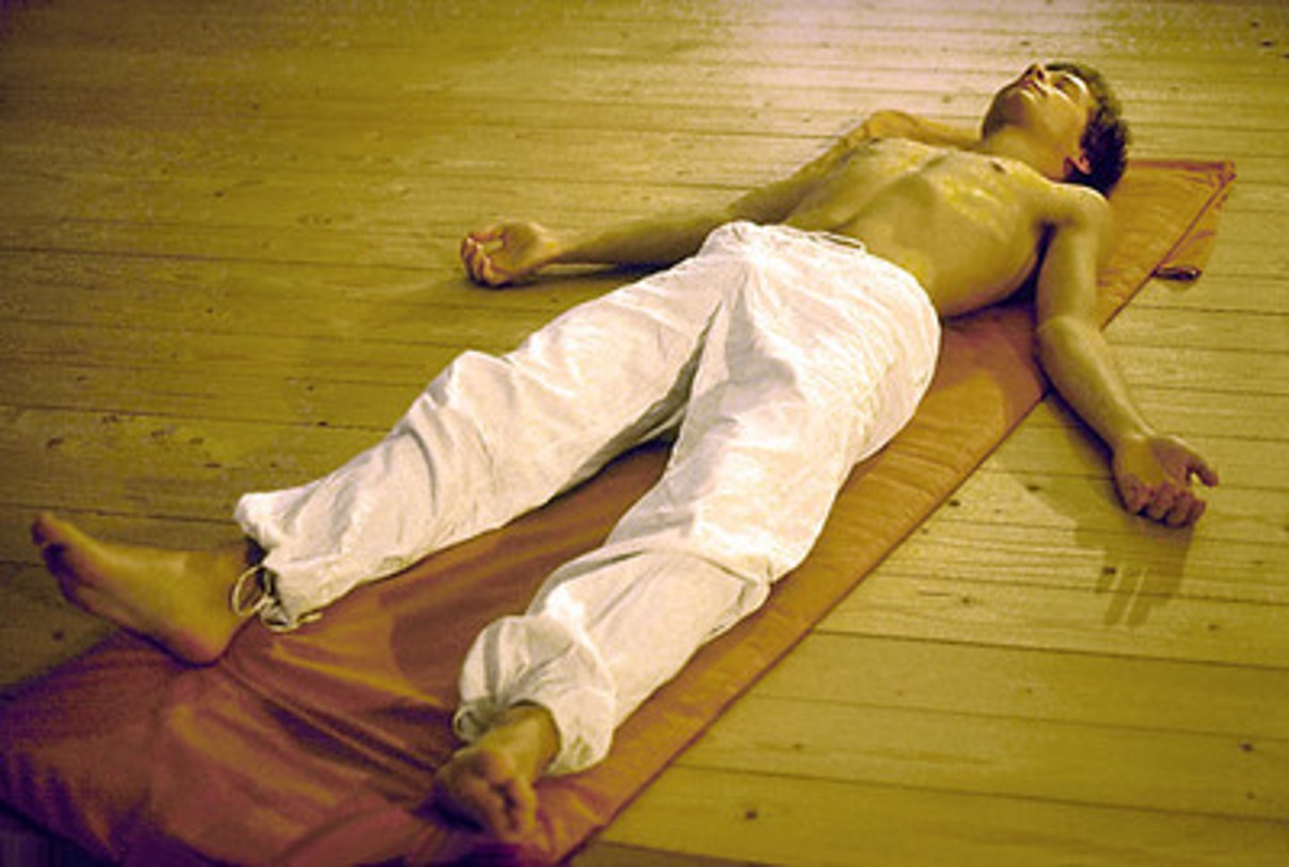 <p>Corpse Pose</p>