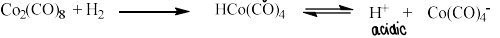 <p>Reacting a metal carbonyl and H<sub>2</sub> will form a hydride complex.</p><ul><li><p>These complexes can be quite acidic, so can dissociate.</p></li></ul><p></p>