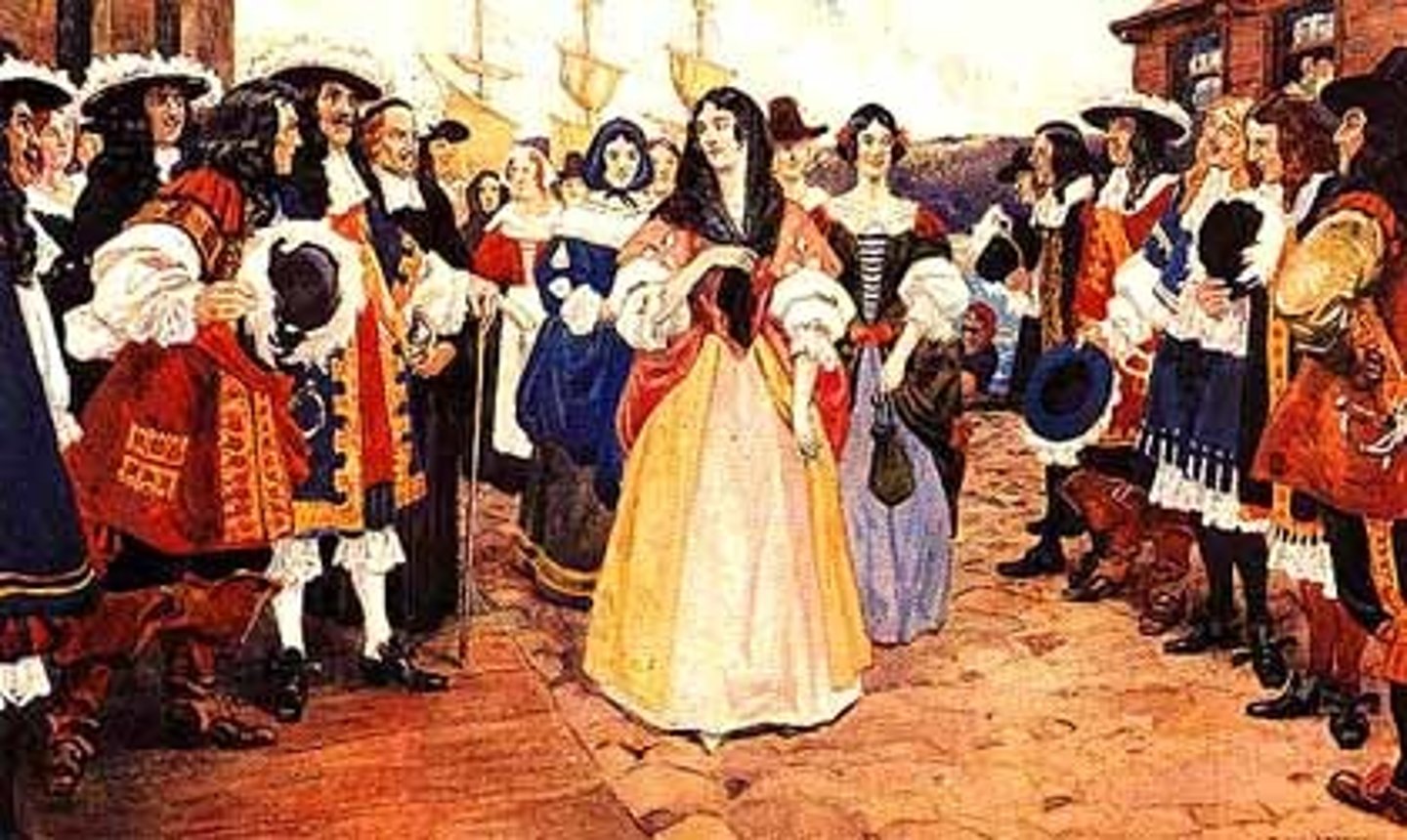 <p>Daughters of the king; Women sent from Europe to marry colonists.</p>