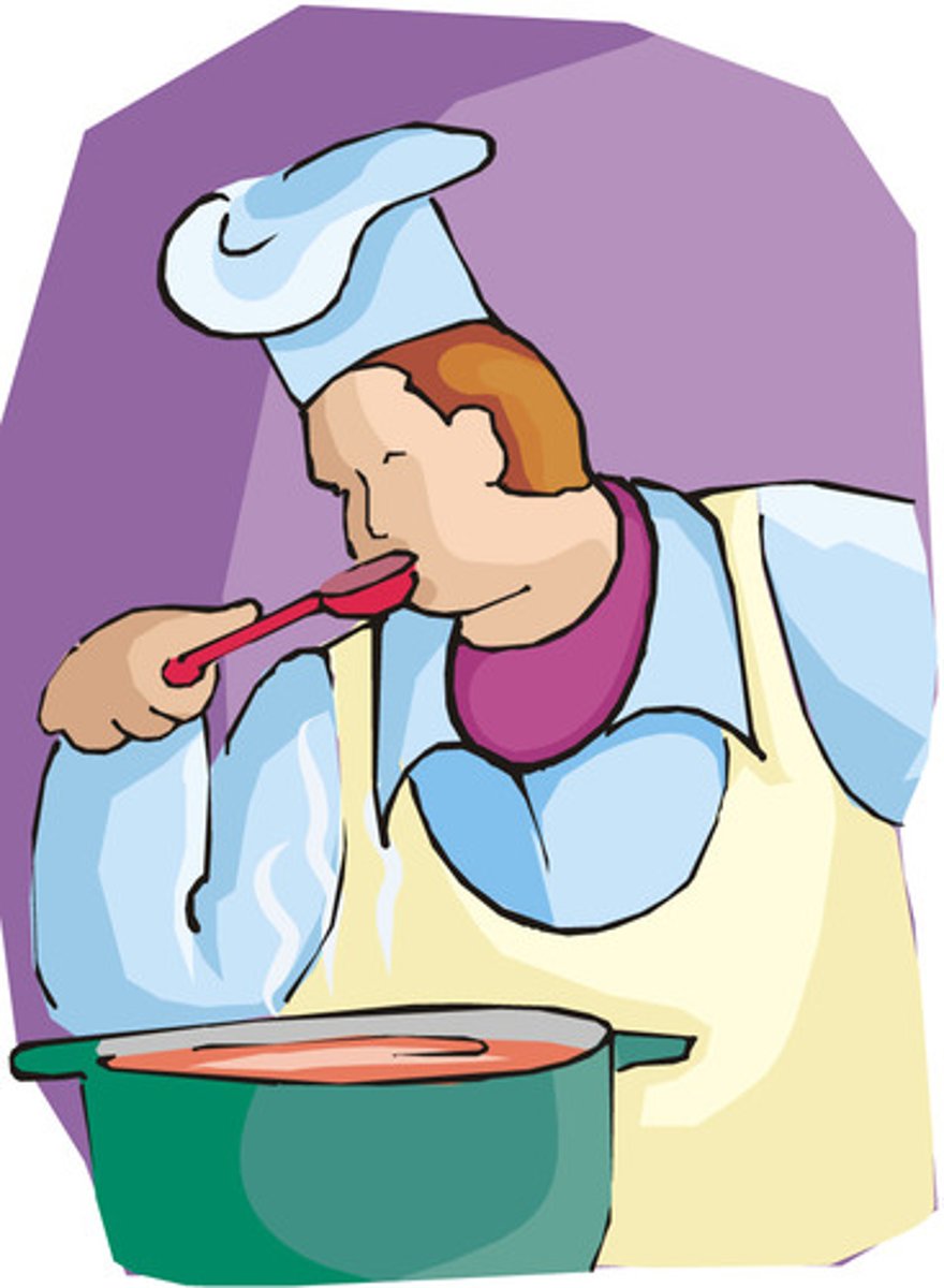 <p>to taste; to try</p>