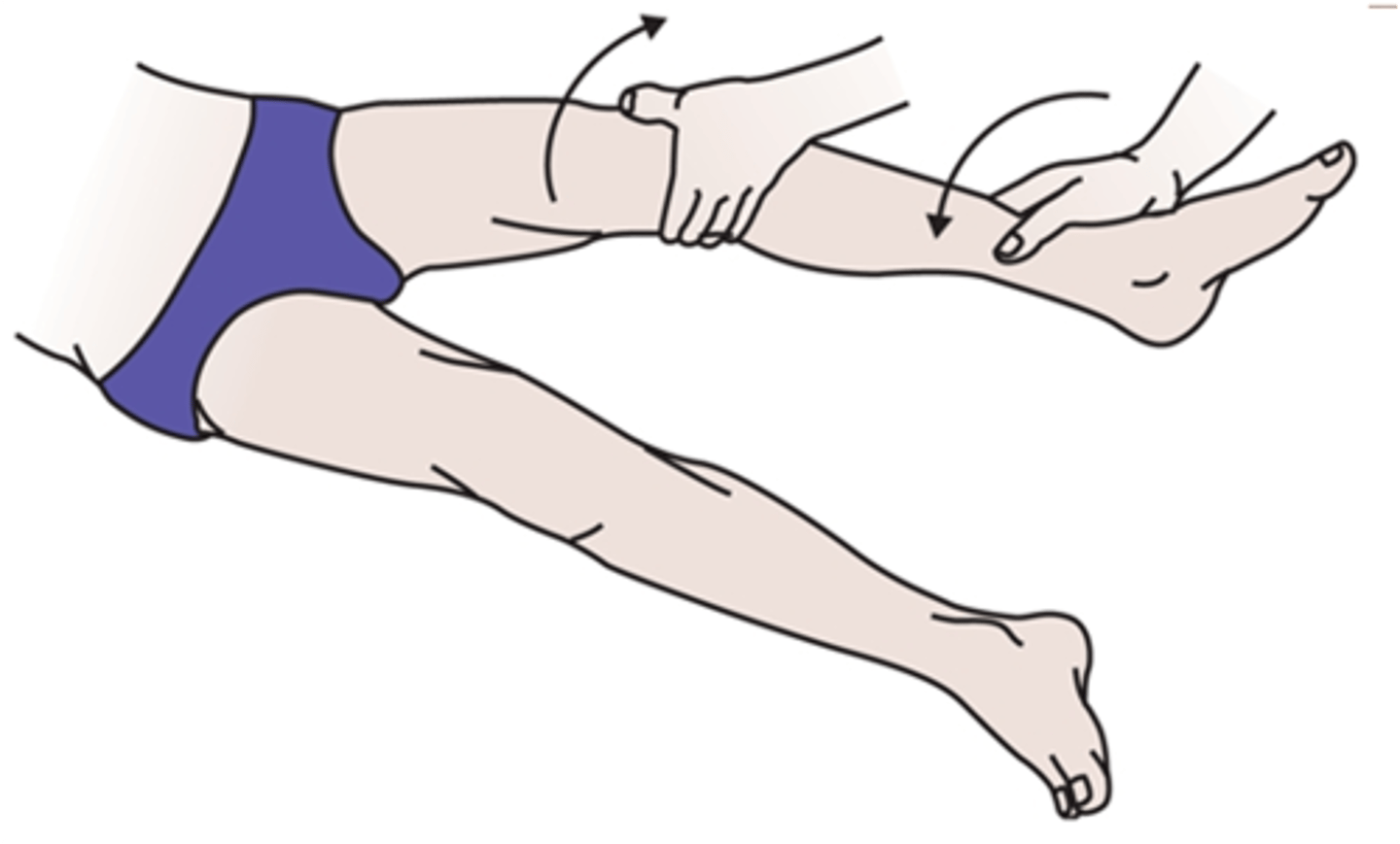 <p>Lateral (fibular) collateral ligament testing is performed via the varus stress test </p>